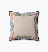 Willow Border Embroidered Pillow - Ivory