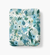 Percale Fitted Sheet - Garden Party Blue