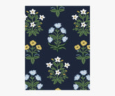 Mughal Rose Wallpaper Sample - Navy