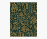 Menagerie Toile Wallpaper Sample - Emerald & Metallic Gold
