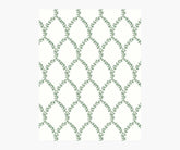 Laurel Wallpaper Sample - Green & White