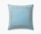 Estee Border Embroidered Pillow - Blue