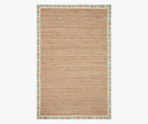 Costa Mughal Rose Jute Rug - Natural & Cream