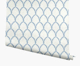 Laurel Wallpaper - Blue & White