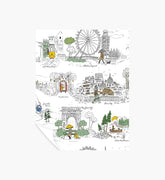 Travel Sketches Peel & Stick Wallpaper Sample - Yellow Multi