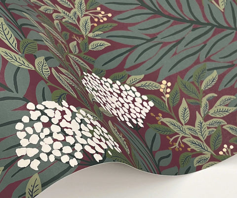 Highgrove Wallpaper Sample - Burgundy