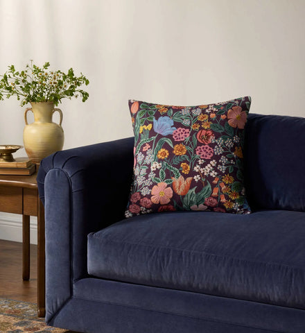 Burgundy Blossom Embroidered Pillow - Burgundy