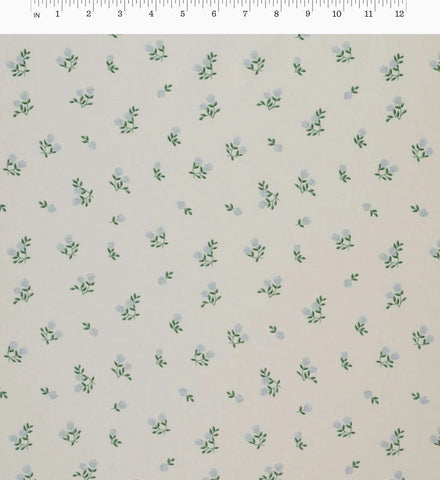 Ditsy Hydrangea Cotton Fabric - Cream