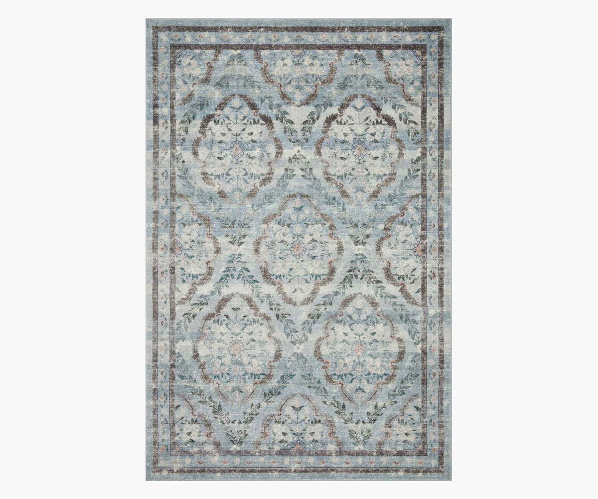 Courtyard Chateau Printed Rug - Blue