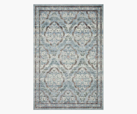 Courtyard Chateau Printed Rug - Blue