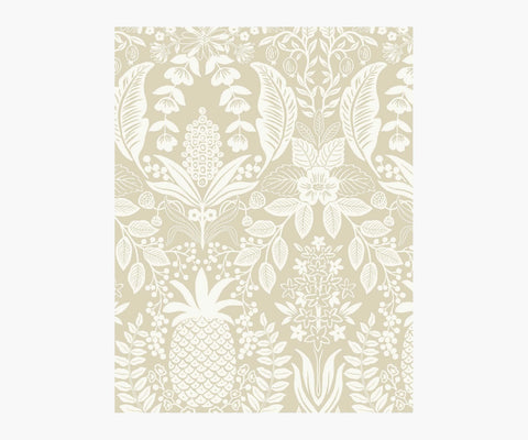 Pineapple Damask Wallpaper Sample - Linen
