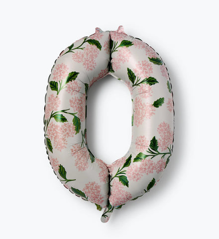 Numbered Foil Balloon - Pink Hydrangea