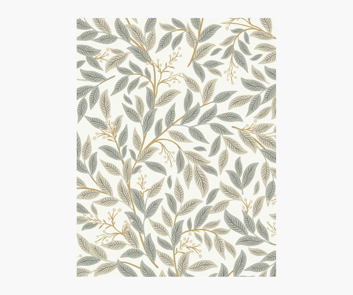 Willowberry Wallpaper Sample - Linen & White