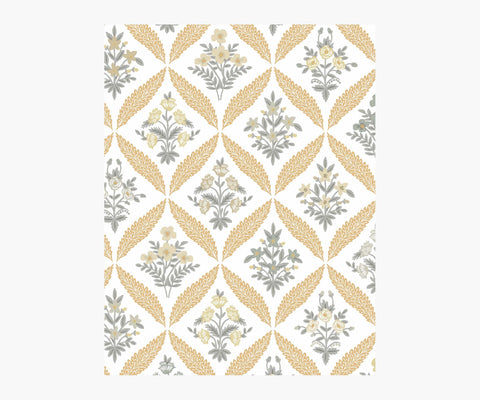 Estee Garden Wallpaper Sample - Gold Multi