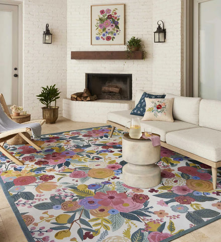 Perennial Garden Party Power Loomed Rug - Rose Multi