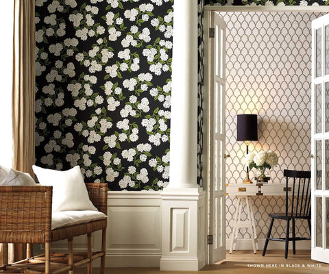 Hydrangea Wallpaper Sample - Jade