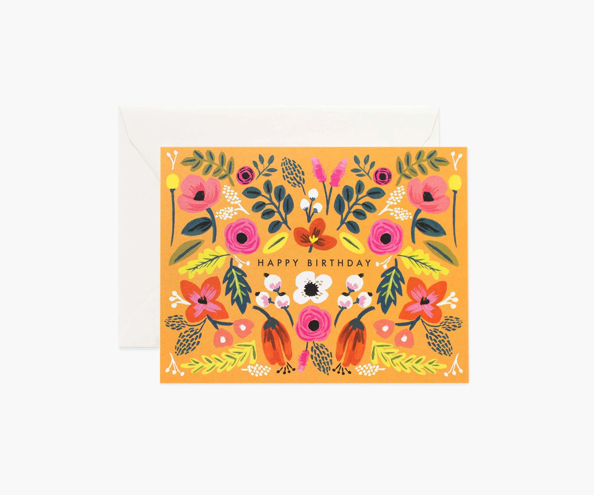 Folk Birthday Card - Single Card