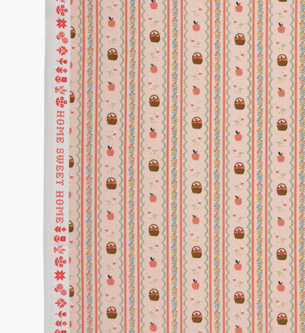 Farmhouse Stripe Cotton Fabric - Pink