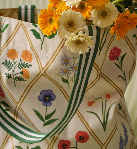 East West Canvas Tote Bag - Garden Study