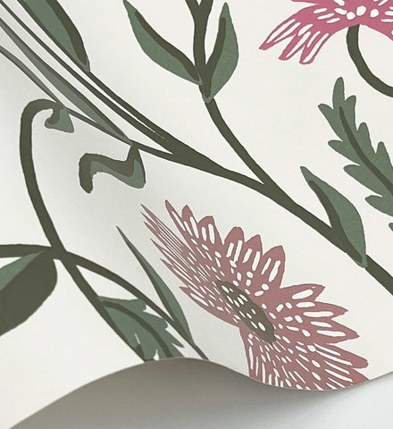 Aster Wallpaper - Linen & Rose