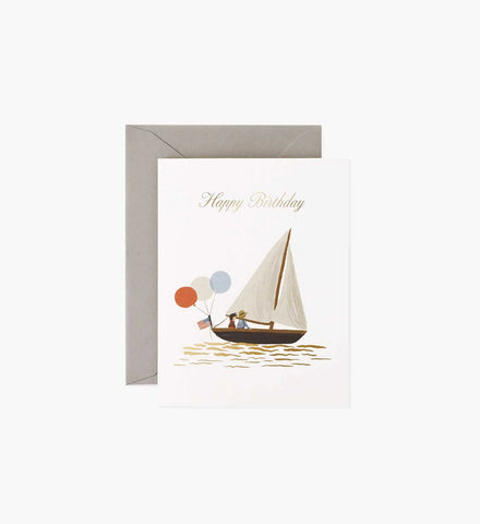 Sailboat Birthday Card - Single Card