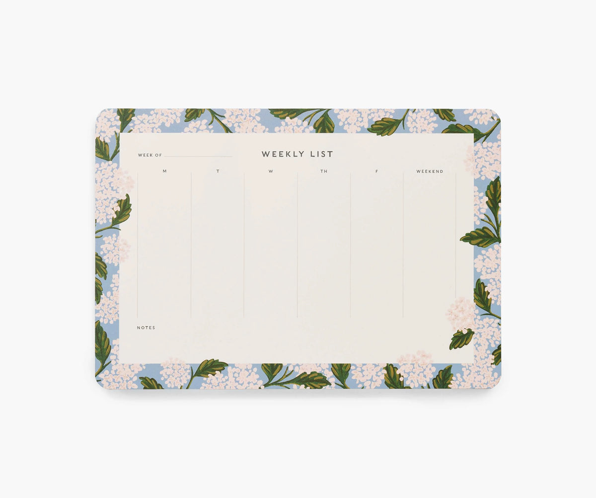 Weekly Desk Pad - Hydrangea