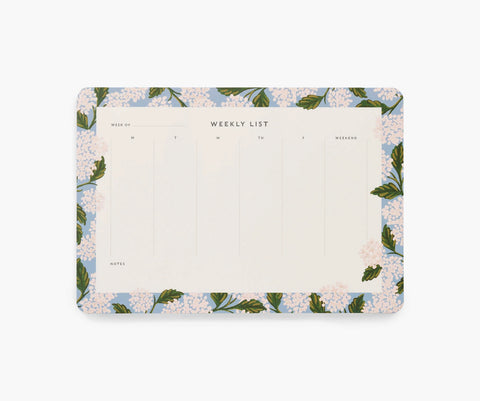 Weekly Desk Pad - Hydrangea