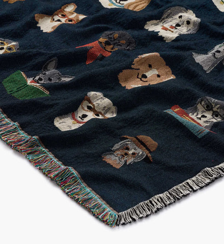 Woven Blanket - Studious Dogs