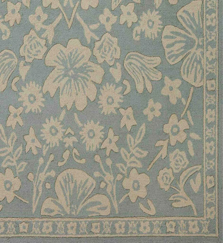 Arboretum Rose Garden Wool-Hooked Rug - Jade