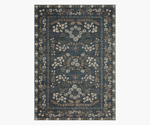 Fiore Florence Power Loomed Rug -  Navy & Grey