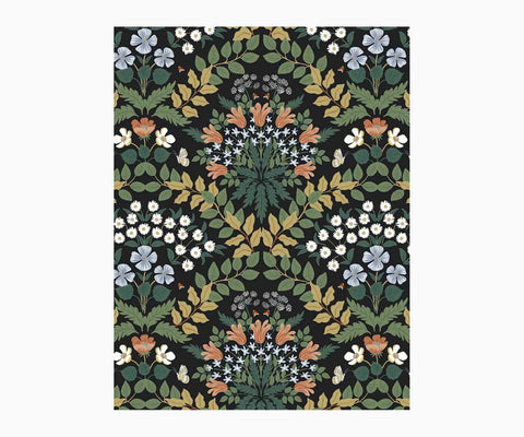 Bramble Wallpaper Sample - Black