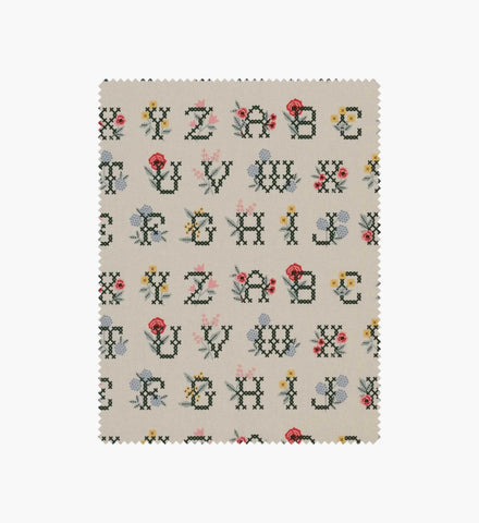 Cross Stitch Letters Canvas Fabric - Linen