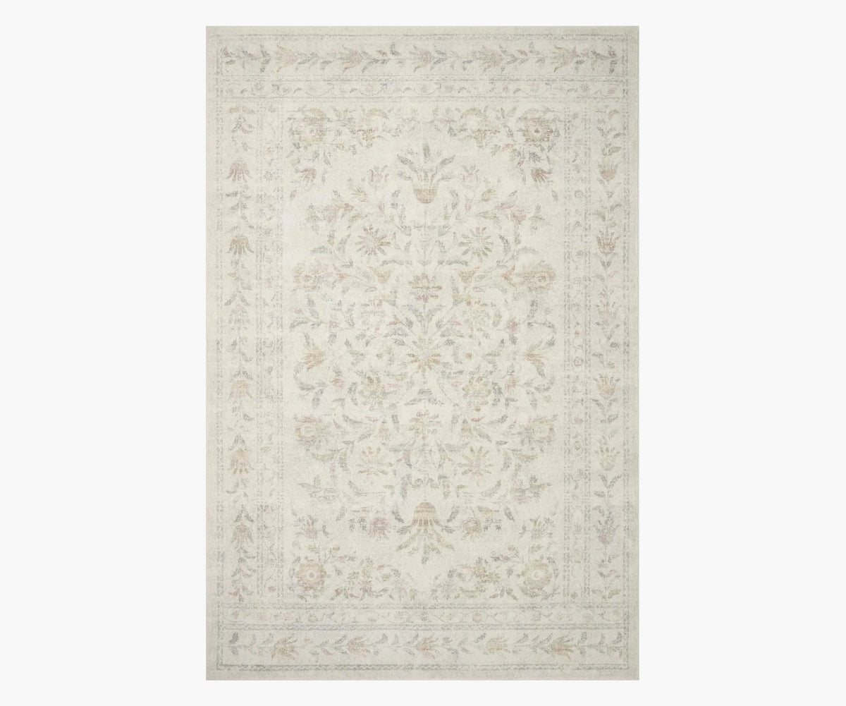 Courtyard Lily Printed Rug - Yellow Multi