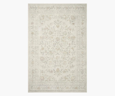 Courtyard Lily Printed Rug - Yellow Multi