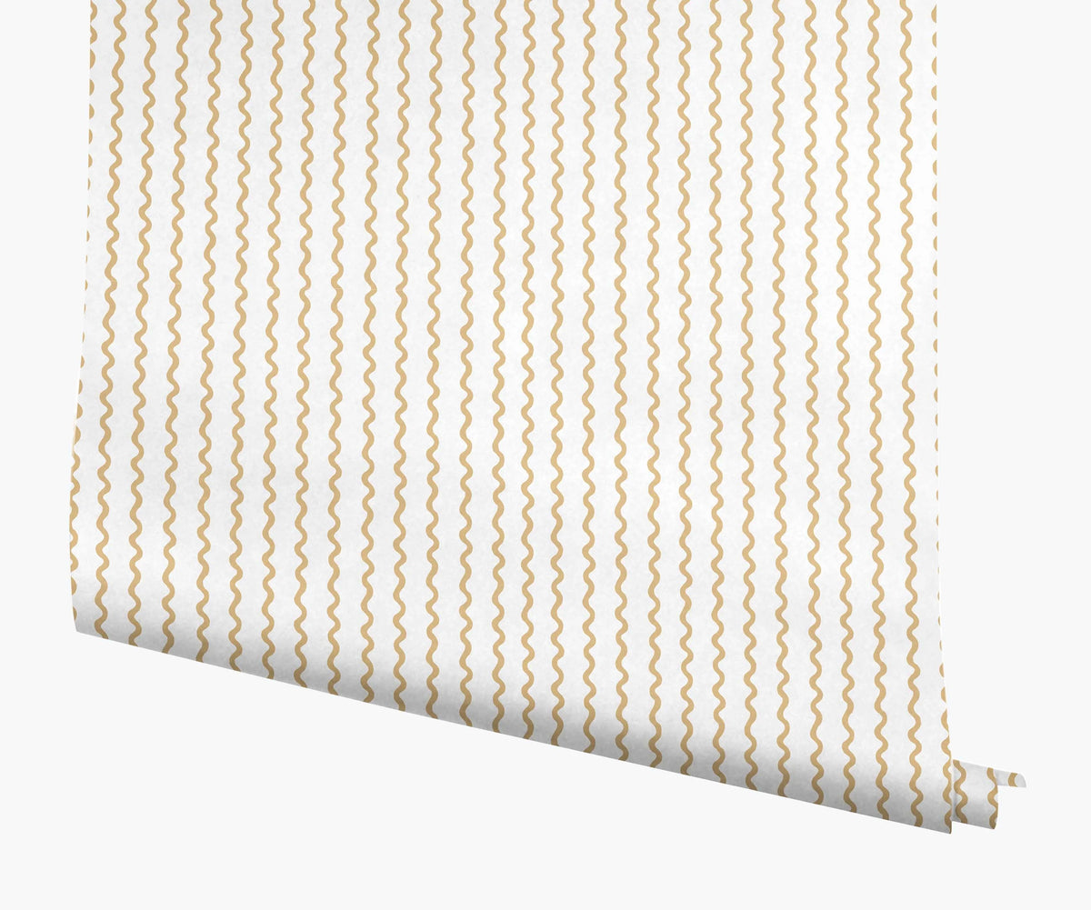 Rickrack Wallpaper - Metallic Gold