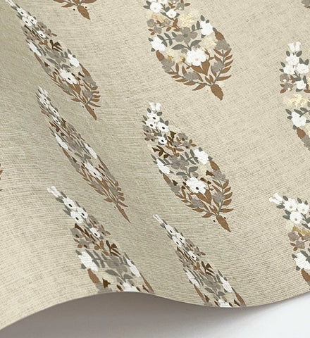 Paisley Wallpaper - Linen