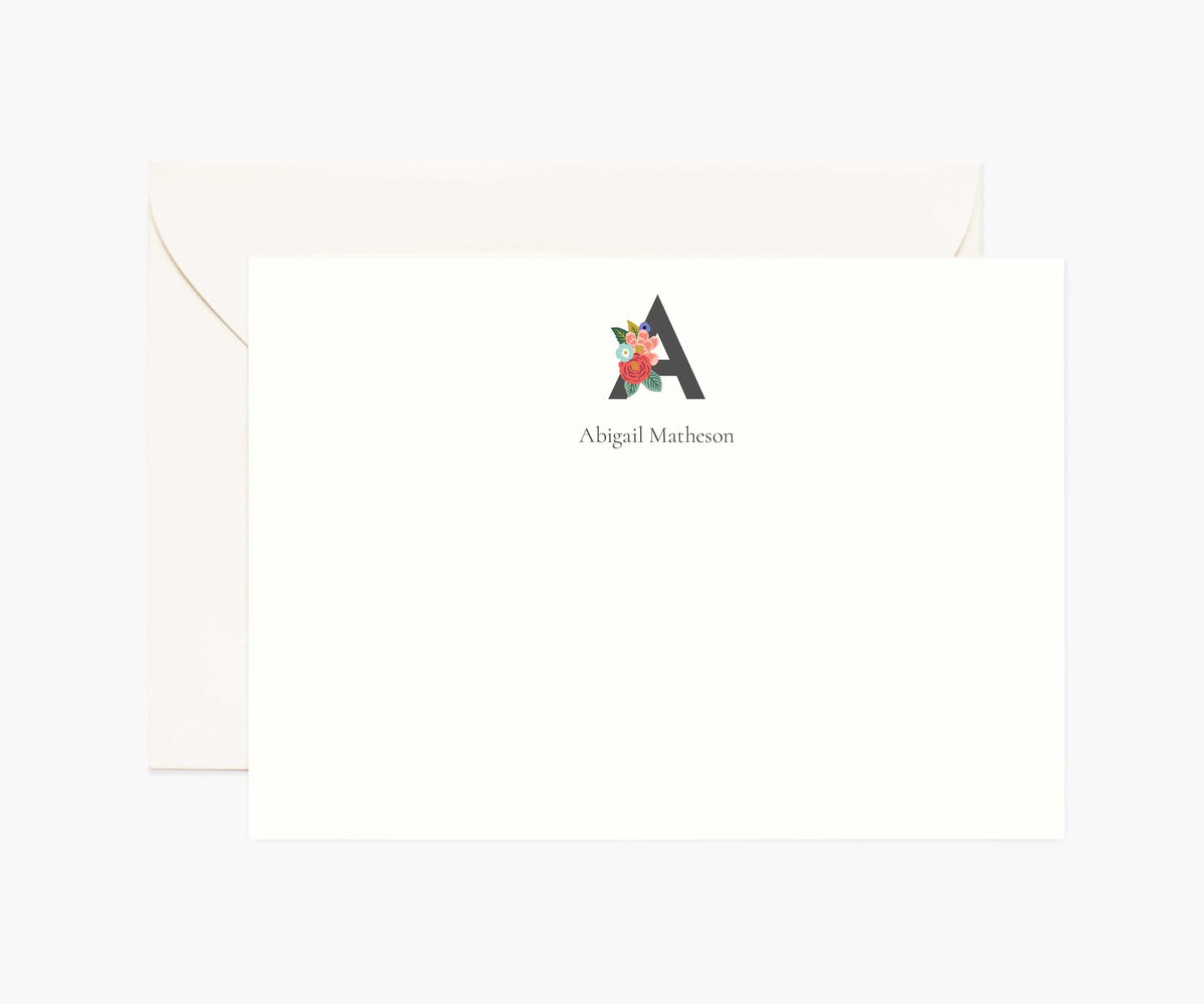 Monogram Personalized Stationery - A