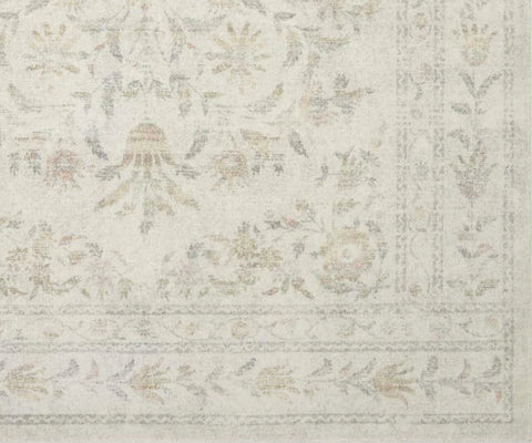 Courtyard Lily Printed Rug - Yellow Multi