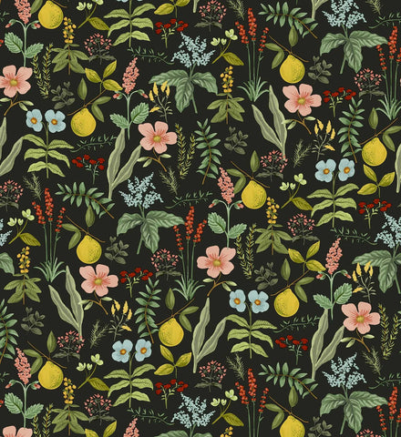 Herb Garden Peel & Stick Wallpaper - Black