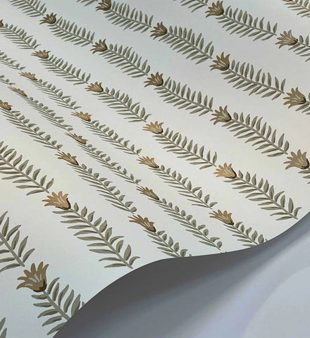 Eden Wallpaper - White & Metallic Gold