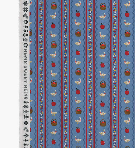 Farmhouse Stripe Canvas Fabric - Blue