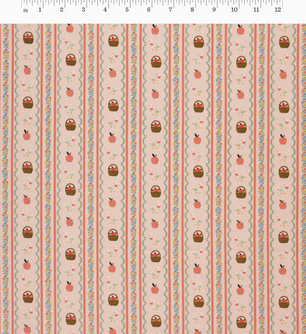 Farmhouse Stripe Cotton Fabric - Pink