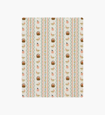 Farmhouse Stripe Cotton Fabric - Cream