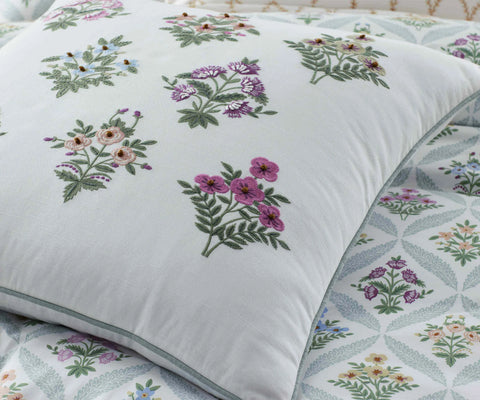 Embroidered Pillow Cover - Estee Garden