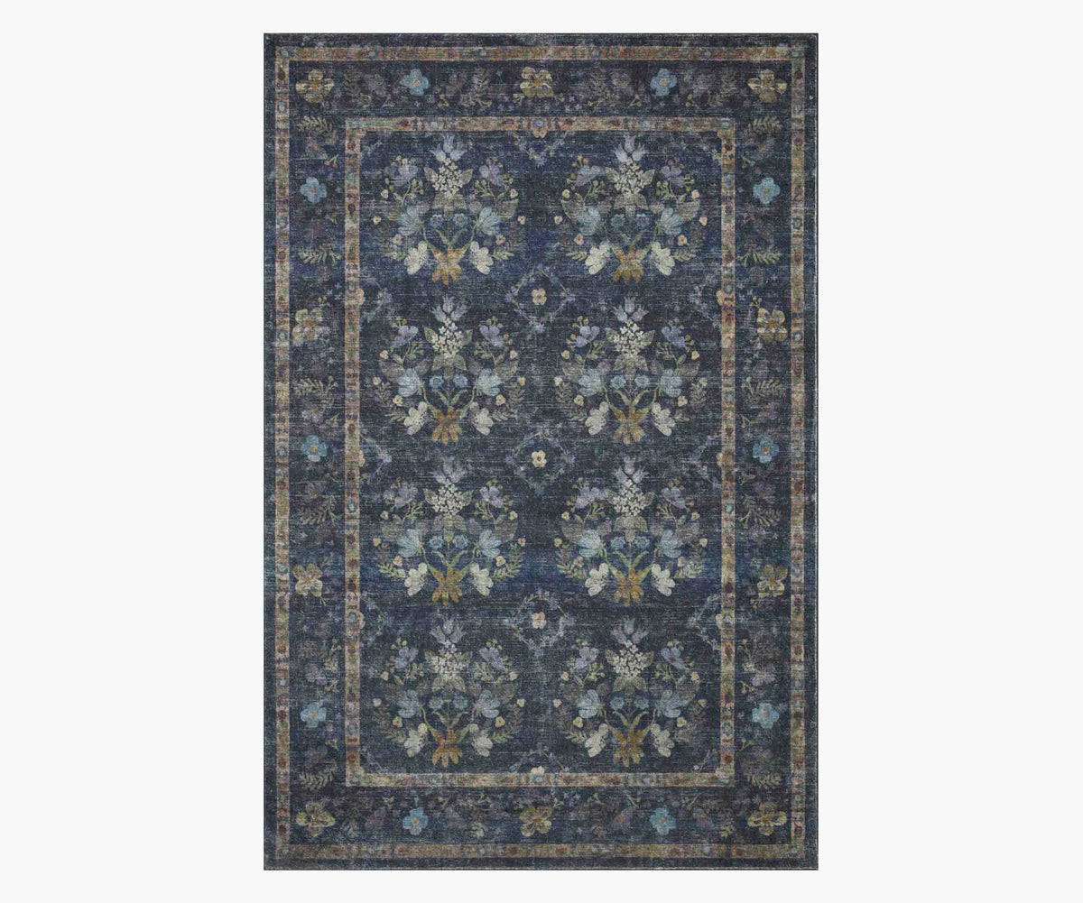 Courtyard Seville Printed Rug - Navy