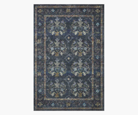 Courtyard Seville Printed Rug - Navy