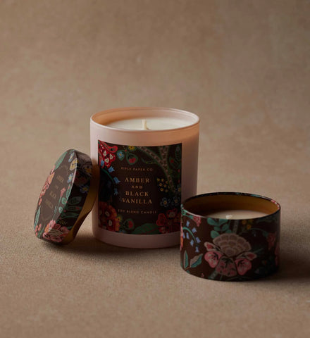 Tin Candle - Amber and Black Vanilla