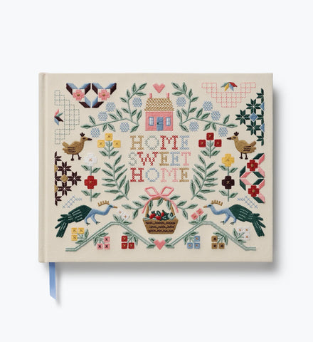 Embroidered Guest Book - Home Sweet Home