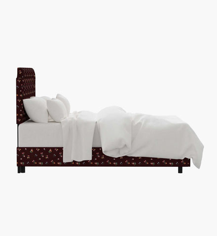 Hampton Bed - Ditsy Dahlia Burgundy