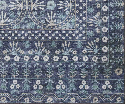 Maison Rosette Power Loomed Rug - Blue